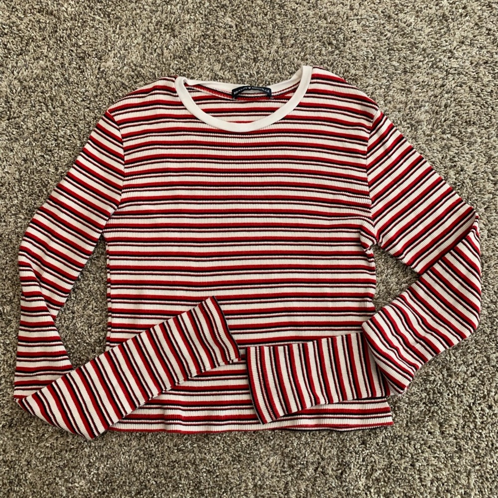 Brandy Melville red stripe long sleeve thermal shirt. Xs, snug fit.